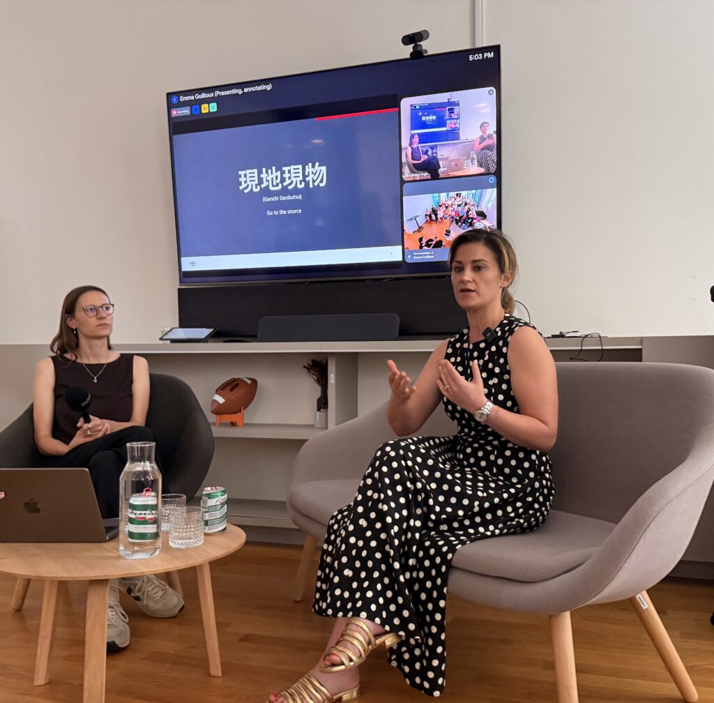 Emma Guilloux leading a session with the client at Celtra Ljubljana office.