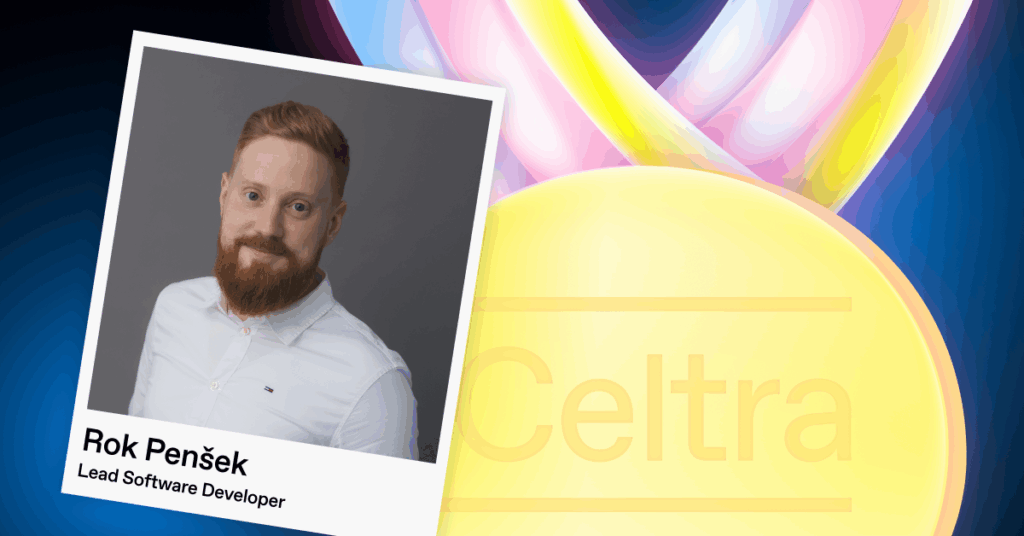 Portrait of Rok Penšek, Lead Software Developer at Celtra, featured in Celtra’s Career Paths series highlighting growth, innovation, and team culture.