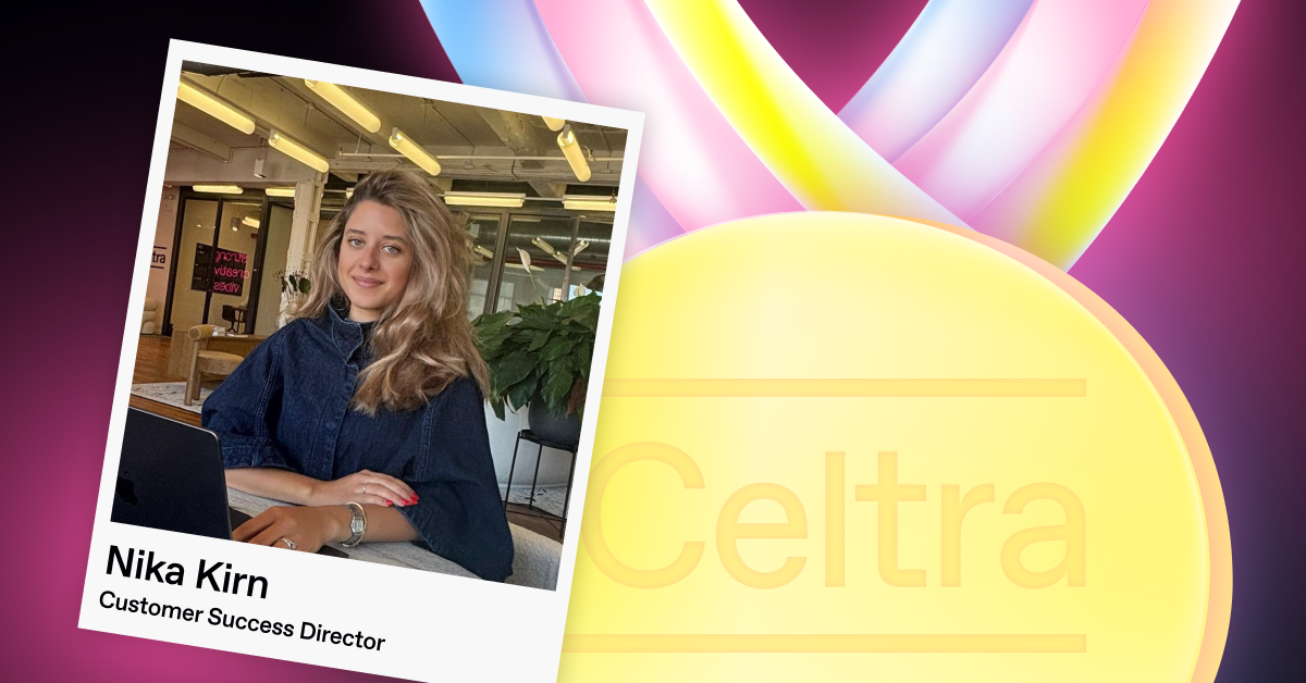 Portrait of Nika Kirn, Customer Success Director at Celtra, representing her career journey from creative intern to leadership role.