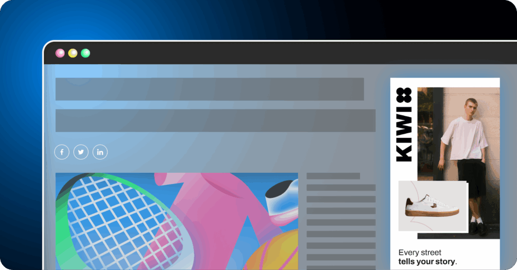 Illustration of a targeted display ad appearing on a website, highlighting how advertisers use contextual and audience data to serve relevant creative.