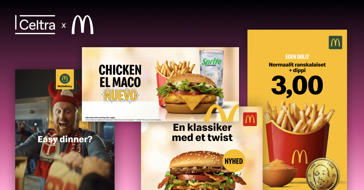McDonald’s Nordics creative campaign examples produced at scale using Celtra creative automation across Denmark, Sweden, Norway, and Finland